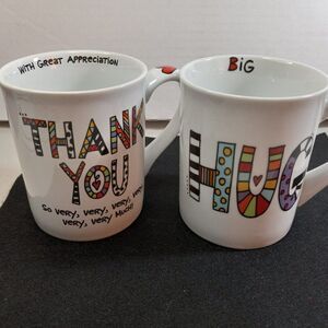 Laurie Veasey Our Name is Mud, Thank you and Hugs Mugs Cottagecore